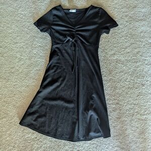 Elegant Black Ruched Dress